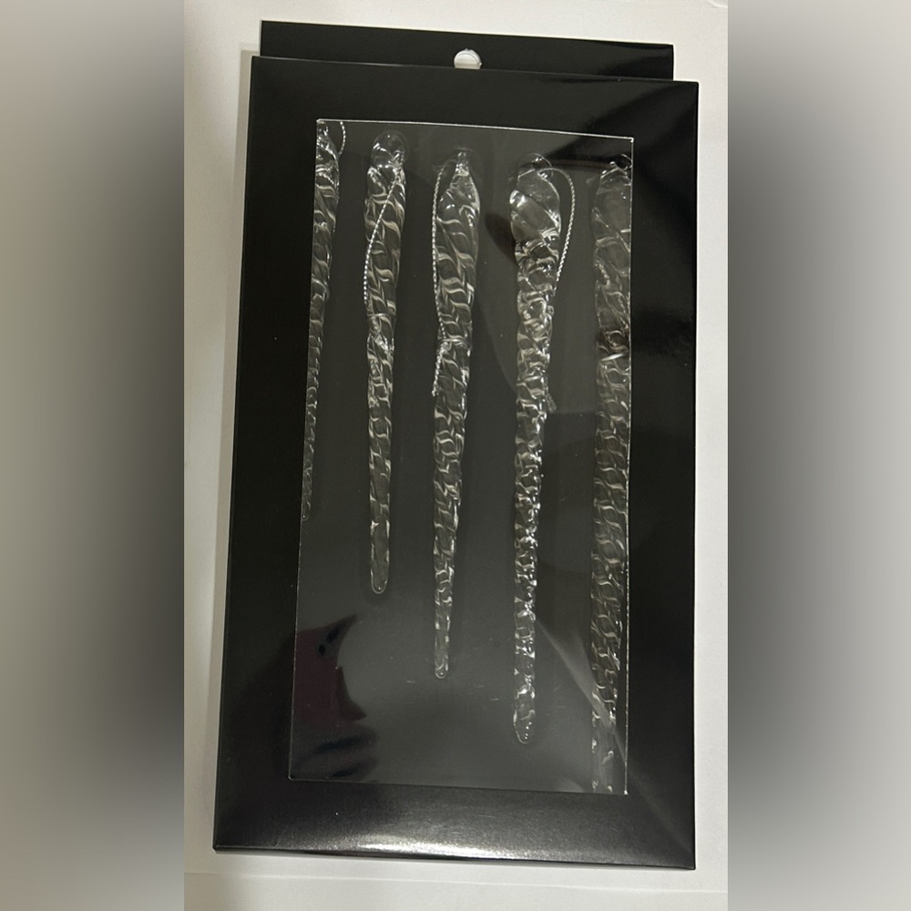 Robert Stanley Glass Icicle Ornaments Set of 5 Christmas NEW